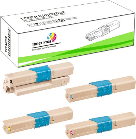 Toner Pros (TM) Compatible Toner 46508704, 46508703, 46508702, 46508701 for Oki Okidata C332dn C332 MC363dn MC363 (4-Color Pack) - Black 3,500 and Colors 3,000 Pages