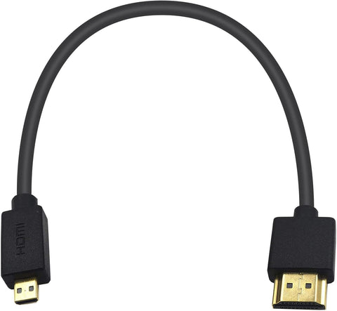 Duttek Micro HDMI to HDMI Cable, HDMI to Micro HDMI Cable, Extreme Slim Micro HDMI Male to HDMI Male Cable Support 1080P, 4K, 3D for GoPro Hero 8/7 Black,Sony A6500/A7,Canon Camera,etc(30cm/1feet)