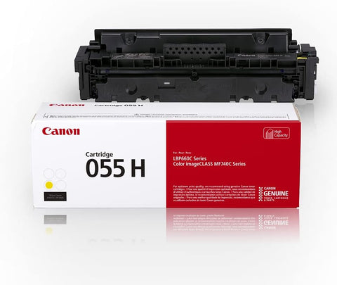 Canon Genuine Toner, Cartridge 055 Yellow, High Capacity (3017C001) 1 Pack, for Canon Color imageCLASS MF741Cdw, MF743Cdw, MF745Cdw, MF746Cdw, LBP664Cdw Laser Printer