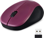 JITOPKEY Wireless Mouse, 2.4Ghz Comfortable Click Mouse with USB Receiver, High Precise Tracking Cordless Portable Computer Mouse for Laptop, Chromebook, MacBook, Notebook, PC(Purple)