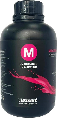 Tusmart UV Curable Digital Hard Ink, 500 mL, Yellow, Magenta, Cyan, Black, White, Varnish, 100% Made in Taiwan, FBA (Magenta)