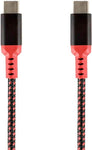 Monoprice Stealth Charge and Sync USB 2.0 Type-C to Type-C Cable - 3 Feet - Red, Up to 5A/100W, for USB-C Enabled Devices Laptops MacBook Pro