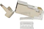 MICRO CONNECTORS CAT6A / CAT7 Metal Shielded (FTP) RJ45 Connectors 20-Pack, Silver, C20-088L7S-20