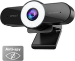 EMEET 1080P Webcam with Microphone - 60FPS Streaming Camera with Light, Three Level Light, Noise-Cancelling Mics, C970L Computer Camera with Privacy Mode, Autofocus HD Webcam for Meeting/Gaming/Class