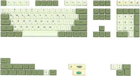 IDOBAO Matcha Keycaps Green PBT Keycaps Korean Dye Sublimation OEM Profile Hangul Full Layout 128 Keys for Cherry Gateron Kailh Switches Suits gh61/rk61/akko Mechanical Keyboard(Korean)