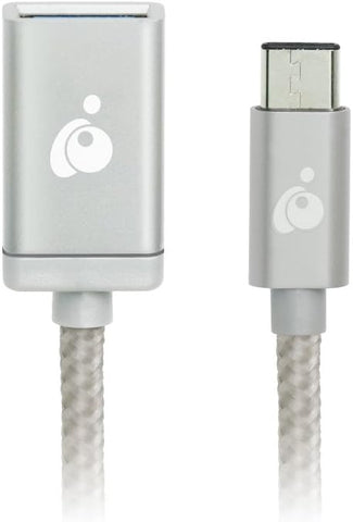 IOGEAR Charge & Sync USB-C to USB Type-A Adapter, Silver, G2LU3CAF10-SIL