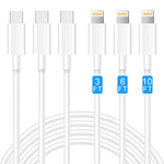 iPhone Charger,20W PD Fast Charger, 3Pack (3/6/10ft) iPhone Fast Charging Cable Lightning Cable Compatible with iPhone 13 12 Pro Max Mini X XS XR 11 Pro 8 Plus 10 7 6 SE