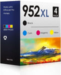 INKjetsclub 952 XL High Yield Compatible Printer Ink Cartridges. Works with Officejet Pro 8210 8216 8710 8715 8702 8210 7720 7740 8720 8730 Printes. 4 Pack (Black, Cyan, Magenta, Yellow)