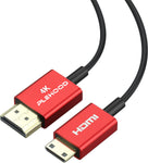 Plehood 4K Mini-HDMI to HDMI 1.6ft/0.5m, High Speed 18Gbps HDMI 2.0, Ultra Thin HDMI Cable ?3.6mm, suppot 4K@60Hz?A-C 0.5m?