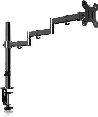 Single Long Monitor Stand, 13 to 32 inch Computer Monitor Desk Mount, Extra Long Adjustable Monitor Arm, VESA Stand for 1 Screen, Max VESA 100x100, Single Monitor Mount, Long Monitor Arm MD9431