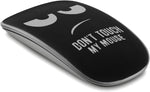 kwmobile Protector Film Compatible with Apple Magic Mouse 1/2 - Silicone Soft Cover - Durable, Non-Slip - Don't Touch My Mouse White/Black