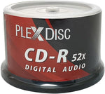 PlexDisc TY Series Blue CD-R 52X 700MB Digital Audio Logo Top Recordable Media Disc - 50pk Cake Box 669-814-BX (FFB), 50 Discs