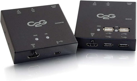 C2G HDMI Extender, HDMI Extender + USB Over Cat 5, Short Range Kit, 1080p Support, Cables to Go 29637