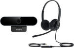 Yealink USB-Wired-UC-Headset Dual UH34-Lite Teams Telephone Headset &UVC20 Webcam Web Camera with Microphone