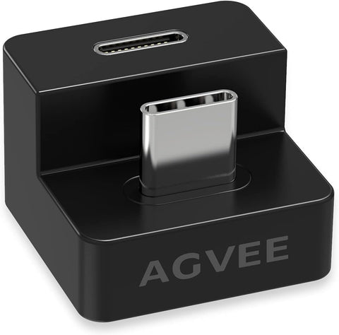 AGVEE [2 Pack USB-C U-Shaped Adapter, 180 Degree Angled Type-C Female to Male Converter (Type-C 3.2 Gen 2) Video Audio 10G Data Extension Coupler Connector for Portable Display Monitor, Laptop, Black