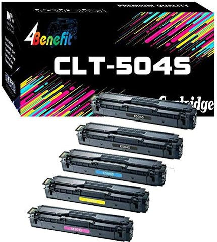 4Benefit 5 Pack Compatible Replacement 504S CLT-504S Toner Cartridge CLT504S Made for C1810W C1860FW CLP-415NW CLP-470 CLP-475 CLX-4195FN 4195FW Printer [2-Black,1-Cyan,1-Yellow,1-Magenta]