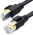 CAT8 Ethernet Cable 33ft, High Speed 40Gbps 2000MHz SFTP Internet Cable with Gold Plated RJ45 Connector for Gaming, Router, PC, Heavy Duty Weatherproof, UV Resistant (33ft Black)