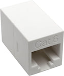 Tripp Lite Cat6 Gigabit Ethernet Straight-Through Modular In-Line Coupler Compact RJ45 White F/F TAA (N234-001-WH)