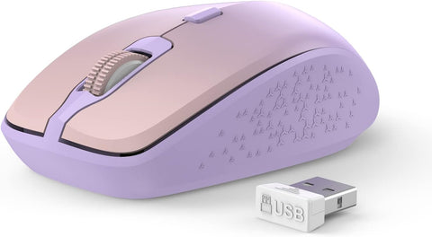 BreSii Bluetooth Wireless Mouse: Bluetooth Mouse for Laptop,Bluetooth Computer Mouse Ergonomic Optical Mice Wireless Silent Mouse USB Mouse for IPAD MacBook Tablet Notebook PC Phones(Purple Pink)