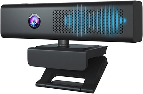 JACKLY Conference Webcam with Speakers & Microphone for Computer Laptop,90 Degree View Angle,Conference Room Camera System Plug&Play,Mute MIC&Privacy Cover