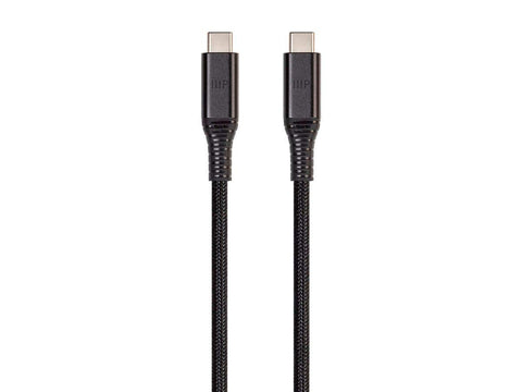 Monoprice Durable USB 3.2 Gen 2 Type-C Data and Power Kevlar Reinforced Nylon-Braid Cable - 1 Meter - Black | 5A/100W - AtlasFlex Series