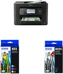 Epson® Workforce® Pro WF-4820 Wireless Color Inkjet & Epson 822 Standard Capacity, Cyan, Magenta & EPSON T822 DURABrite Ultra Ink High Capacity Black Cartridge