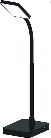 MaxLite Desk LAMP LED 4W Slim 3000K, USB Port, Black Finish, White