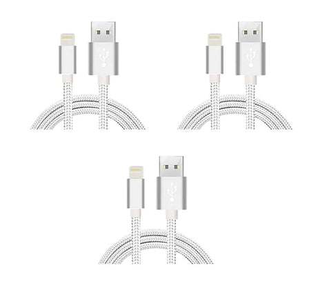 iPhone Charger MFi Cable 10FT Nylon Braided iPhone Charger Fast Charging Syncing Compatible with iPhone 13/12/11Pro Max/11Pro/11/XS/Max/XR/X/8/7/6 (3, White)