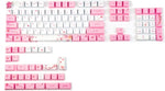 ZMX 113 PCs Cherry Blossom Pink Keycaps,5 Sided Dye-Sublimation PBT Compatible108 Mechanical Keyboard OEM Height,Accessory Keycap Set DIY (Only Keycaps)