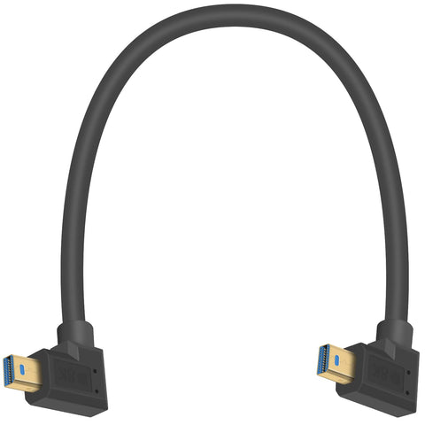 Poyiccot 90 Degree Mini Displayport Cable 8k@60hz, Left Angle Mini Displayport to Left Angle Mini Displayport Cable, Work with Mini DP 1.4 Cable Laptop Computer (Not for Thunderbolt), 1ft in Black