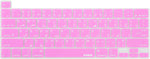 XSKN Arabic Language Silicone Keyboard Skin Cover Compatible with 2019 2020 Released 16-inch 13-inch MacBook Pro with Touch Bar and Touch ID A2141 A2289 A2251 A2338 M1 Chip Keyboard (US Layout, Pink)