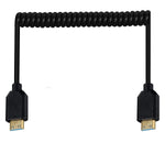 Ultra Thin HDMI Coiled High Speed Cable, Disscool Mini HDMI Male Type C to Mini HDMI Male Type C Connector Adapter Flexible Spring Extension Cables, 2.1V 8K@60Hz 4K@120Hz for Camera/Monitor(M to M)