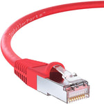InstallerParts (10 Pack Ethernet Cable CAT6 Cable Shielded (SSTP/SFTP) Booted 3 FT - Red - Professional Series - 10Gigabit/Sec Network/High Speed Internet Cable, 550MHZ