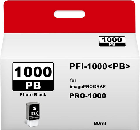 BUEGOO PFI-1000 Photo Black Individual Ink-Tank, Compatible with Lucia PRO PFI1000 PFI-1000PB 0546C002 for imagePROGRAF PRO-1000 Printer