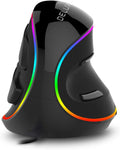 DeLUX Ergonomic Mouse, Wired Large RGB Vertical Mouse with 6 Buttons, 4000DPI,Removable Wrist Rest for Carpal Tunnel(M618Plus RGB-Wired)