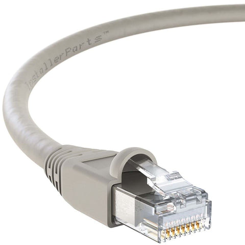 InstallerParts Ethernet Cable CAT6A Cable UTP Booted 25 FT - Gray - Professional Series - 10Gigabit/Sec Network/High Speed Internet Cable, 550MHZ