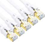 CAT 8 Ethernet Cable, 6ft (5 Pack) Ultra High Speed 40Gbps 2000MHz SFTP 26AWG CAT8 Cable LAN Internet Network Cord with Gold Plated RJ45 Connector for Gaming, Router, Modems, PC (6ft/5 Pack/White)