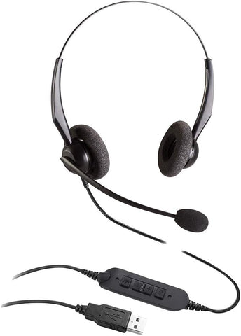 TV USB-Headset with Microphone Wired-Headset - Mute Volume Control for PC,Office,Call Center,Teams,Skype,Zoom