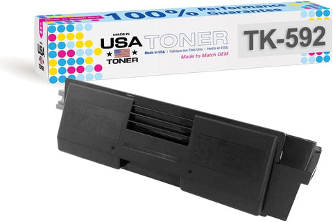 MADE IN USA TONER Compatible Replacement for Kyocera FS-C5250dn, TK-592, M6026cidn, M6526cidn, P6026cdn (Black Cartridge)