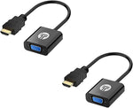 WE LOVE TEC HDMI to VGA (Black) HDMI Male to VGA Female Adapter Compatible with Laptop, Desktop, Computer, PC, Projector, HDT, Monitor, Chromebook and More, 2-Pack