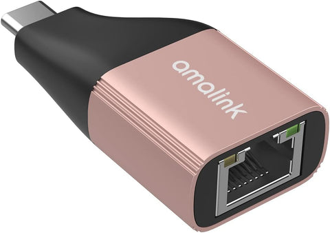 AMALINK USB C to ethernet adpter, 10/100/1000 for MacBook Pro, MacBook Air, iPad Pro, Pixelbook, XPS, Galaxy, and More (USB C to Ethernet 10/100/1000MB/S)