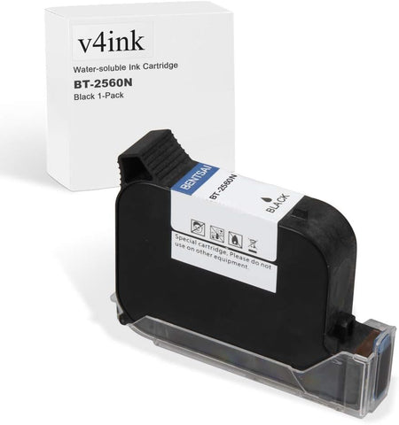 v4ink BT-2560N BENTSAI Original Aqueous Water Soluble Ink Cartridge Replacement for BENTSAI Handheld Inkjet Printer BT-HH6105B1 (Black, 1 Pack)