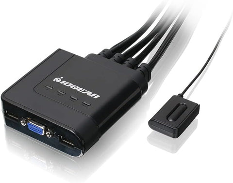 IOGEAR 4-Port USB KVM Switch with Cables and Remote GCS24U, Black