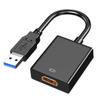 USB to HDMI Adapter, USB 3.0 to HDMI 1080P Video Audio Converter Connect PC, Laptop to Monitor, Support Windows XP 7/8/8.1/10