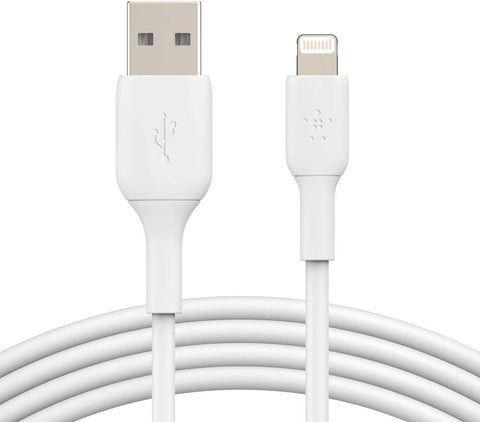 Belkin BoostCharge Lightning Cable 2-Pack - 3.3ft/1M - MFi Certified Apple iPhone Charger USB-A to Lightning Cable - iPhone Cable - iPhone Charger Cord - Apple Charger - USB Phone Charger - White
