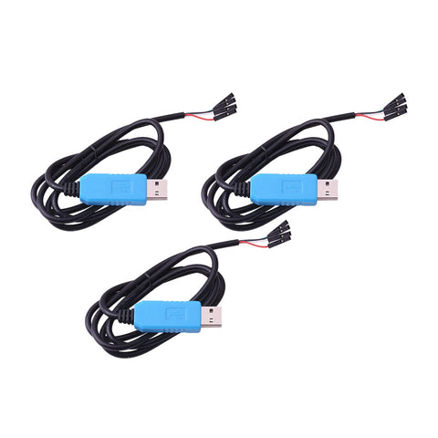 DUNSI 3Pcs PL2303TA USB to TTL Serial Cable PL2303TA Data Transfer Cable PL2303TA Download Cable RS232 Debug Console Cable for Raspberry Pi USB Programming