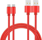 THRRLY USB Type C Cable, 2-Pack Nylon Braided USB C Long Cord Fast Charger Cable Compatible with Alcatel 7,LG V40 G7 Stylo 4 V30 G6,Google Pixel 3 XL,Pixel 2 XL,Moto Z3 Play and More.(Red 6ft)