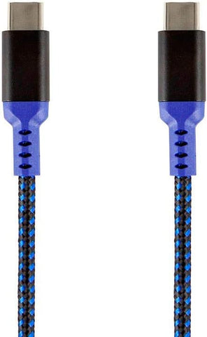 Monoprice Stealth Charge and Sync USB 2.0 Type-C to Type-C Cable - 6 Feet - Blue, Up to 3A/60 Watts, Fast Charging