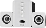 Zyyini Desktop Computer Speaker, USB 2.1 Wired Speaker, Mini Noise Reduction Speakers, Bass Music Player, with Subwoofer Combination?Bass for PC, Phone, Laptop(Black and White)