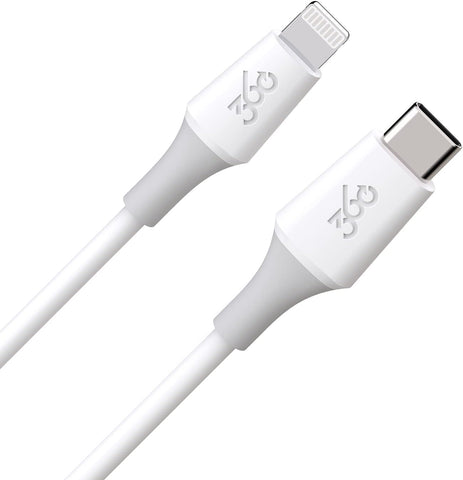 360 Electrical 3ft Infuse Premium USB-C to Lightning Charging Cable, White, MFi Certified for iPad and iPhone Charger Cord USB C, MacBook to iPhone Cable, USB C Lightning